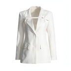 Veste de tailleur patchwork coupe slim tendance pour femme