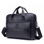 Porte-documents professionnel en cuir véritable pour homme - Sacoche pour ordinateur portable en cuir de vachette
