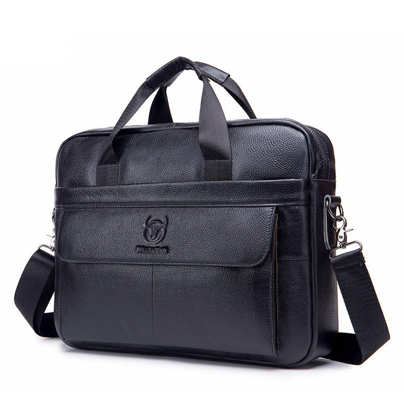 Porte-documents professionnel en cuir véritable pour homme - Sacoche pour ordinateur portable en cuir de vachette