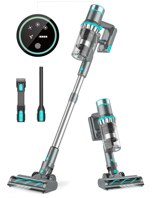 Aspirateur balai sans fil Belife BVC11 450 W 38 kPa avec 50 minutes d'autonomie, moteur sans balais 13 000 tr/min, puissant et idéal pour les sols durs, les poils d'animaux et les tapis. Convient à la maison.