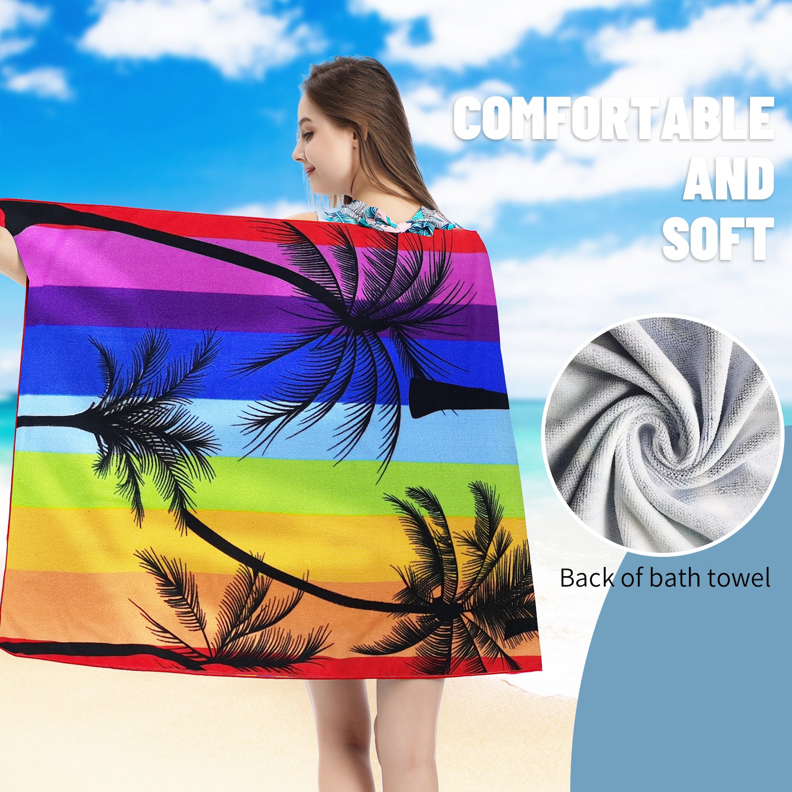 Serviette de plage en microfibre à séchage rapide pour le yoga et les voyages