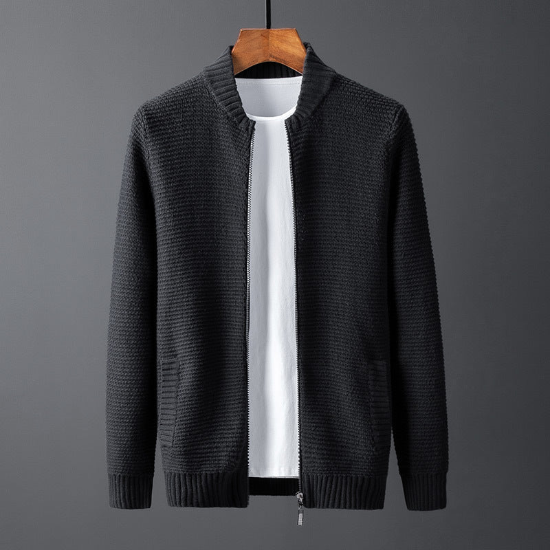 Gilet cardigan en pur coton coupe ajustée pour homme