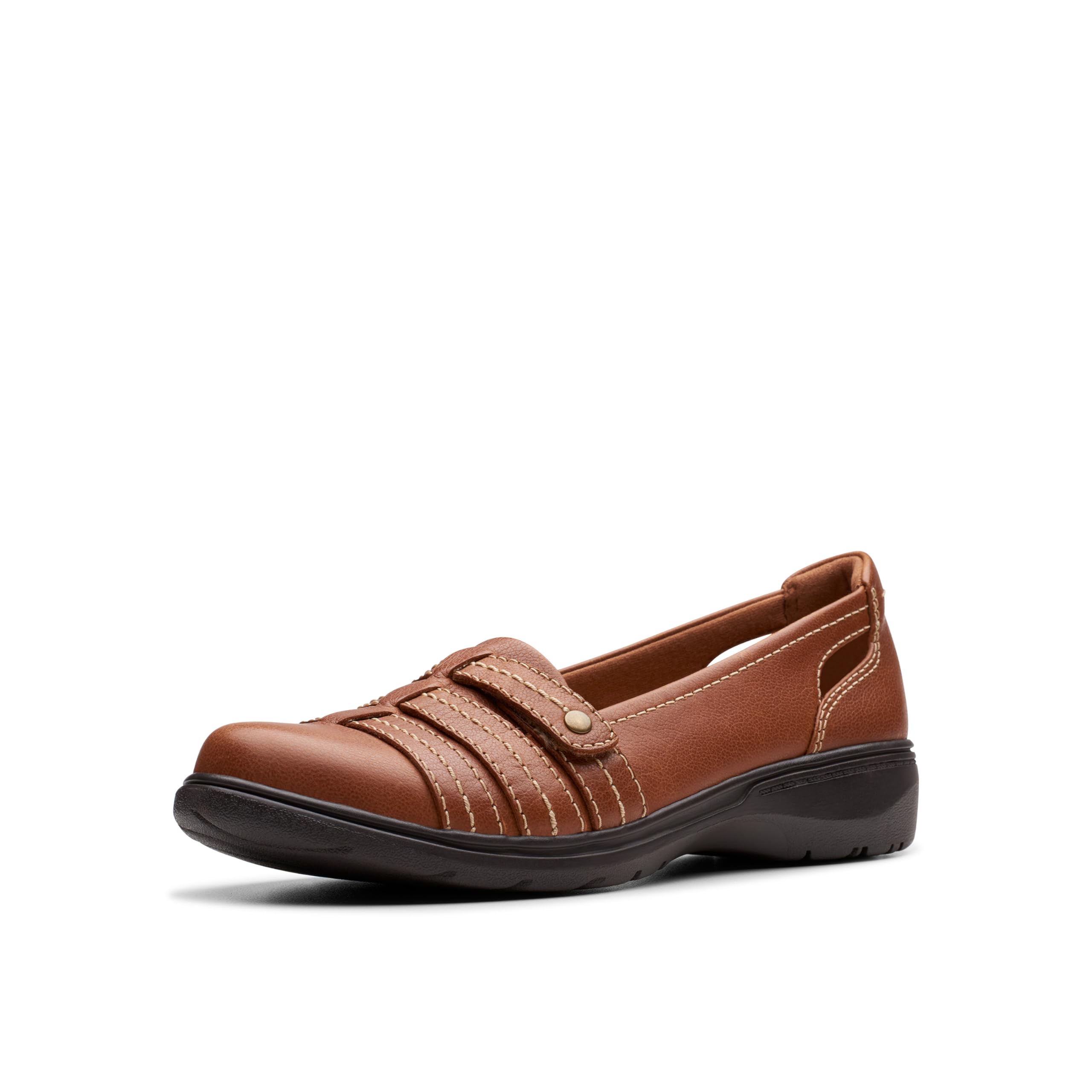 Mocassins plats Clarks Carleigh Eliza pour femme, en cuir beige, pointure 8,5 étroite
