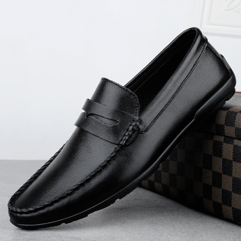 Chaussures de conduite britanniques pour hommes en cuir de vachette multicouche