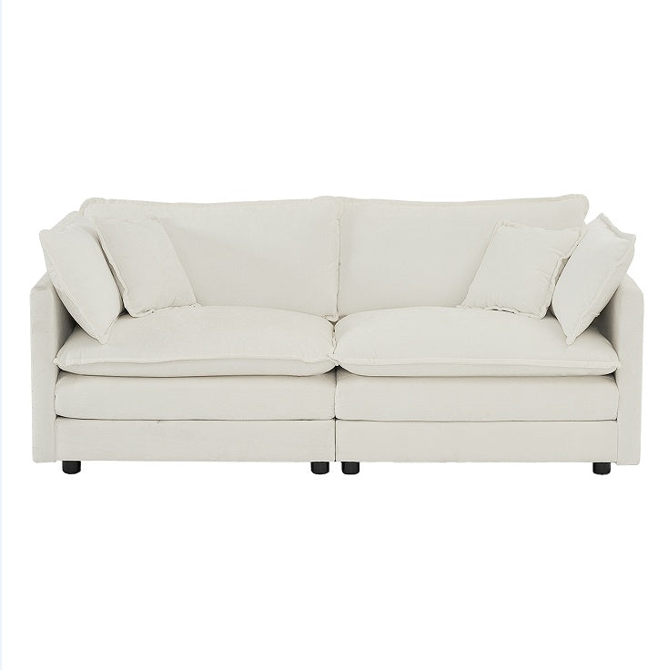 Canapé double moderne en tissu avec 4 coussins