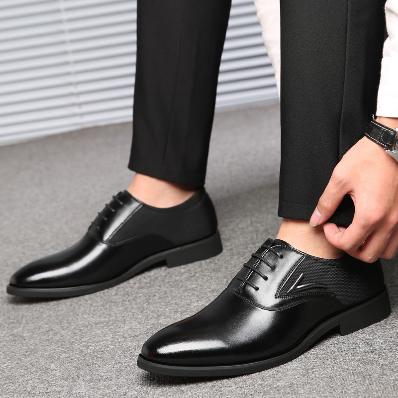 Chaussures en cuir décontractées pour hommes grandes tailles
