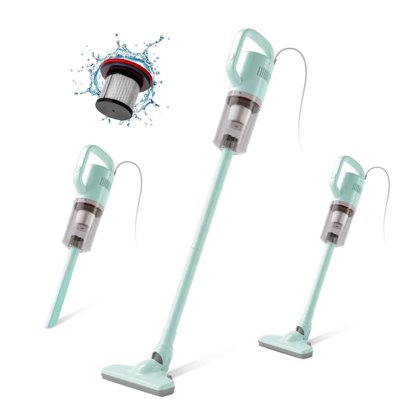 Aspirateur balai filaire KEROMEE, aspiration puissante de 14 kPa, avec suceur plat, petit format, idéal pour les sols durs, les poils d'animaux, les escaliers, les canapés et les fenêtres.