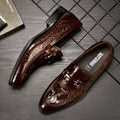 Chaussures habillées en cuir pour homme à motif crocodile