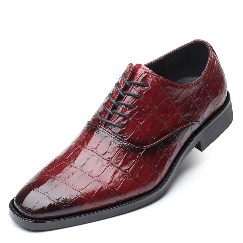 Chaussures décontractées en cuir britannique pour hommes grandes tailles