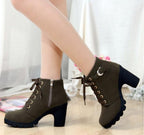 Bottines Martin vintage - Bottines à talons épais en daim
