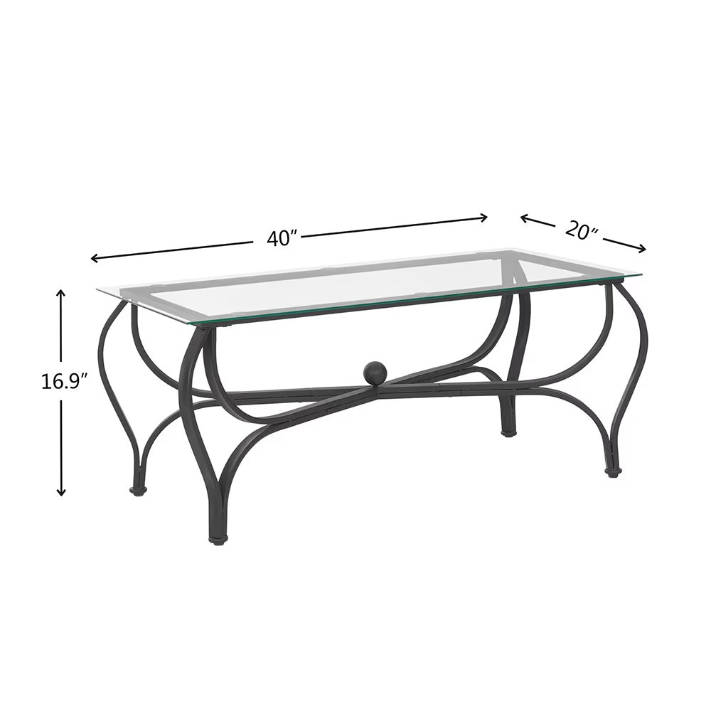 Ensemble de table basse 3 pièces en verre trempé