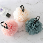 Boules d'éponges de bain en maille douce pour un nettoyage exfoliant