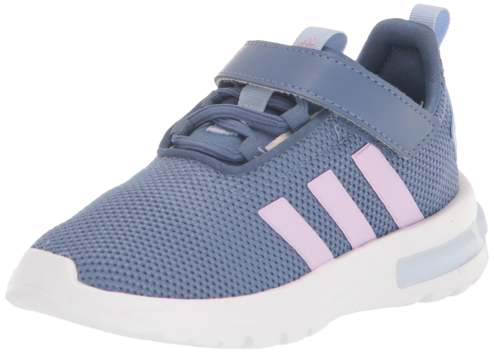 Baskets adidas Racer TR23 à scratch, col rond, bleu/lilas/bleu aube, taille 1 US unisexe enfant