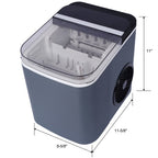 Machine à glaçons de comptoir, machine à glaçons portable, machine à glaçons autonettoyante avec panier et pelle, 9 glaçons en 6 minutes, 12 kg par jour, idéale pour la maison et la cuisine, certifiée ETL et FDA.