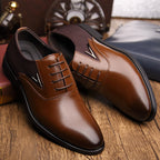 Chaussures pointues en cuir de style anglais