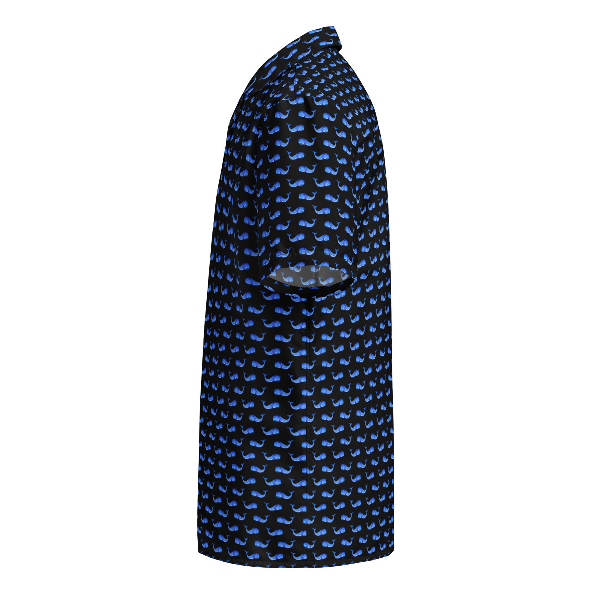 Chemise hawaïenne boutonnée Midnight Whale Party - Collection Été Côtier