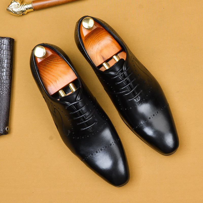 Chaussures habillées Oxford en cuir pour hommes de la marque britannique Brock