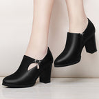 Chaussures polyvalentes à talons moyens pour femmes, idéales pour le printemps et l'automne.