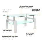 Table basse blanche, table basse transparente, tables d'appoint modernes pour salon, mobilier de salon