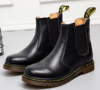 Bottes Martin en cuir de vachette à talons épais, style automne, pour femmes