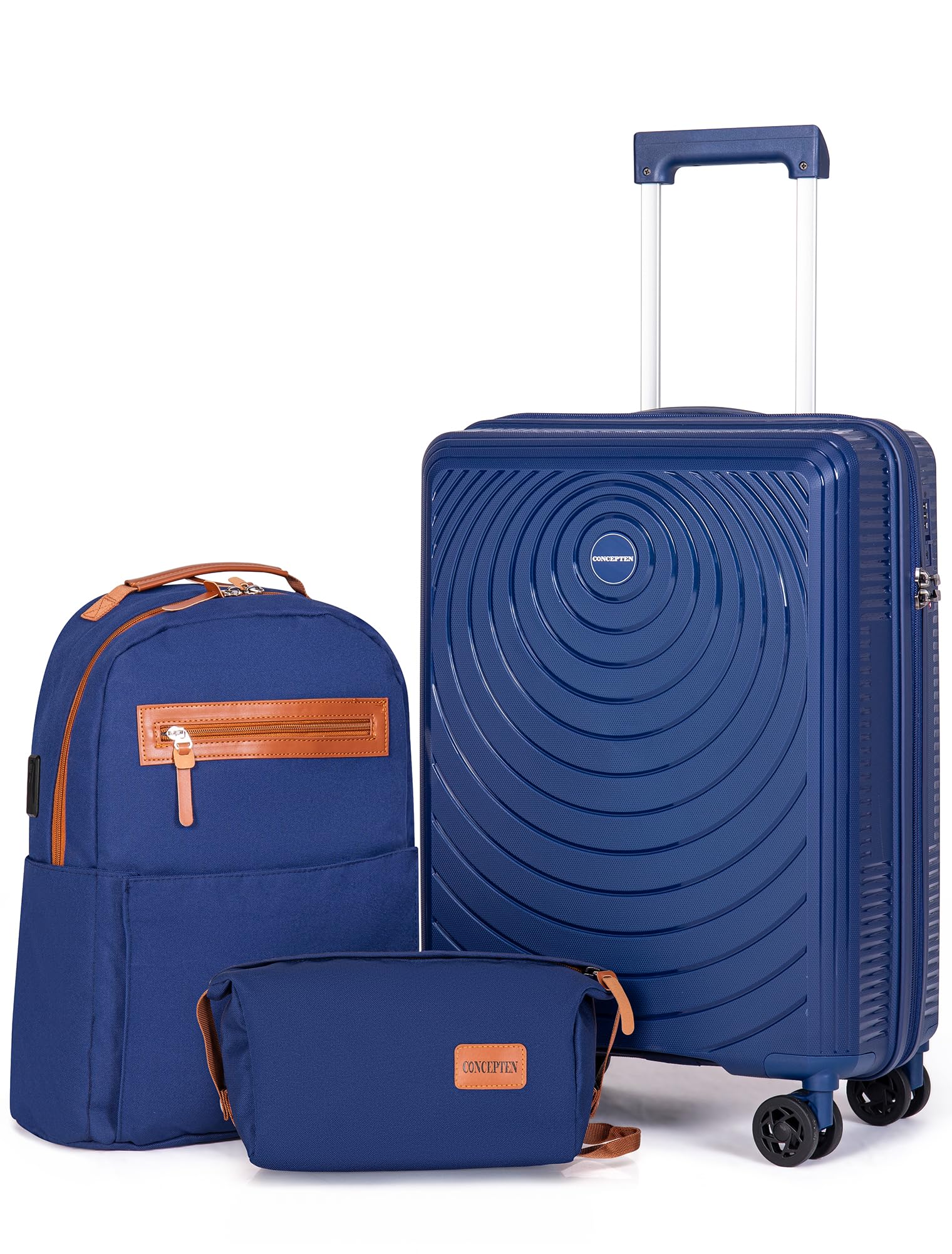 CONCEPTEN Valise cabine 22 x 14 x 9 pouces, approuvée par les compagnies aériennes, souple, à roulettes, en polypropylène léger avec serrure TSA