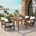 Ensemble de salle à manger d'extérieur de luxe 5 pièces pour 4 personnes, en bois d'acacia massif