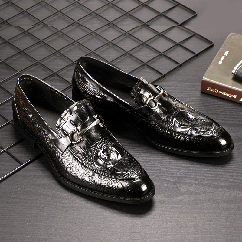 Chaussures habillées en cuir pour homme à motif crocodile