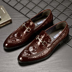 Chaussures habillées en cuir pour homme à motif crocodile
