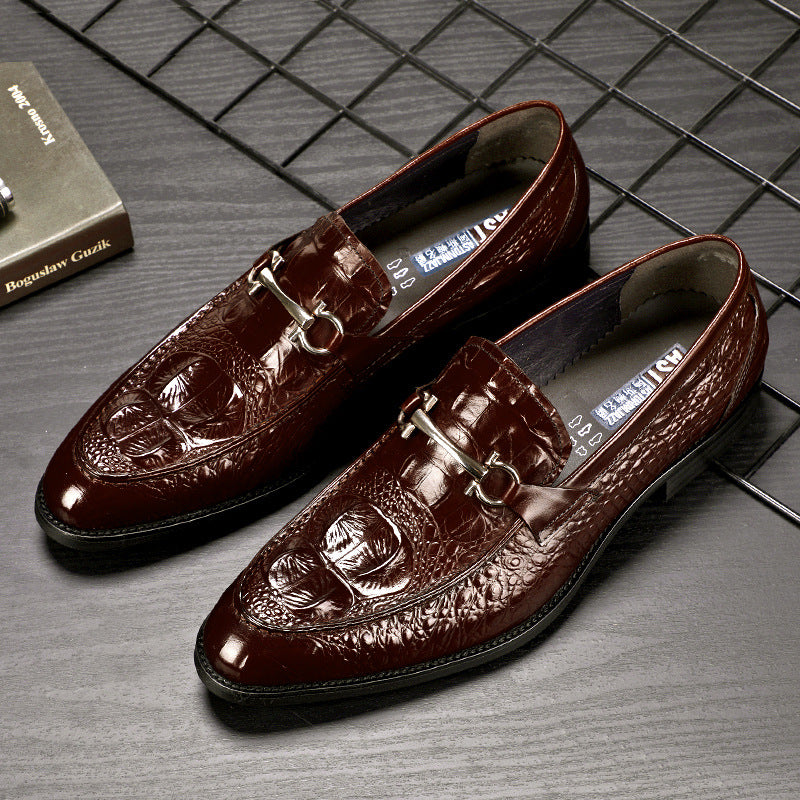 Chaussures habillées en cuir pour homme à motif crocodile