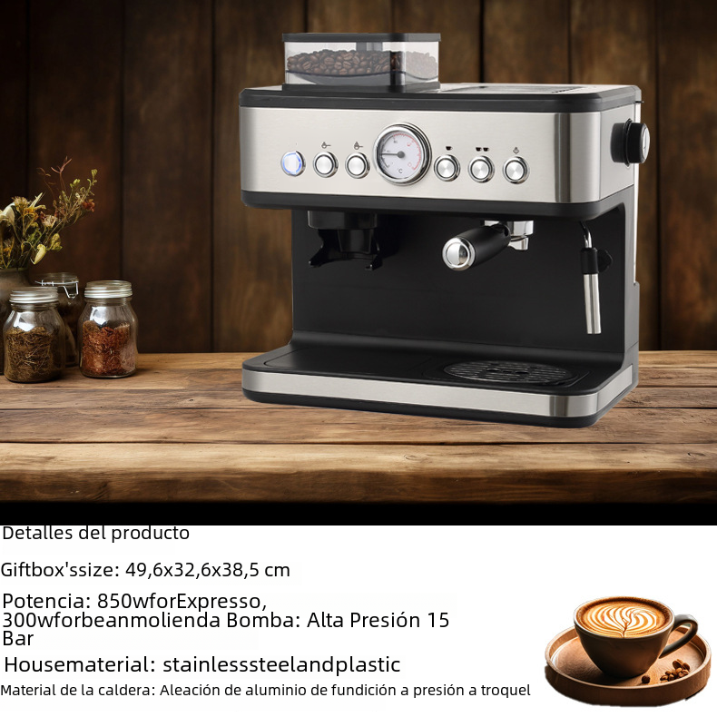 Machine à expresso automatique avec broyeur et mousseur à lait