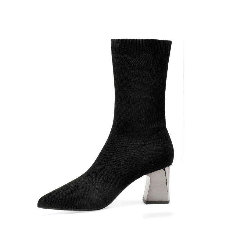 bottes à talons hauts d'hiver pour femmes