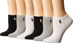Chaussettes plates ultra basses Polo Ralph Lauren Blue Label - Lot de 6 (727704) Taille unique/Assorties