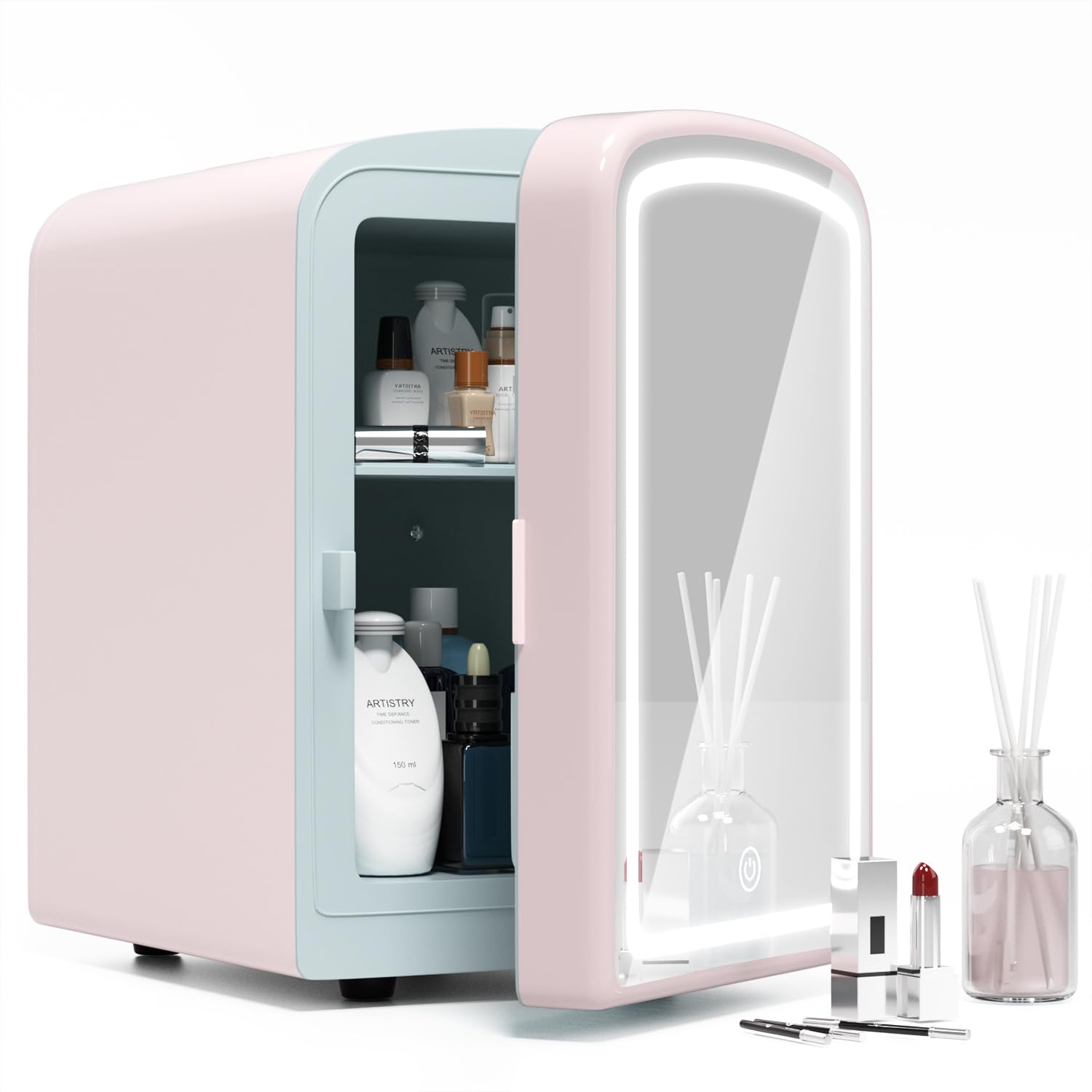 Mini Réfrigérateur Beauté LED Rose