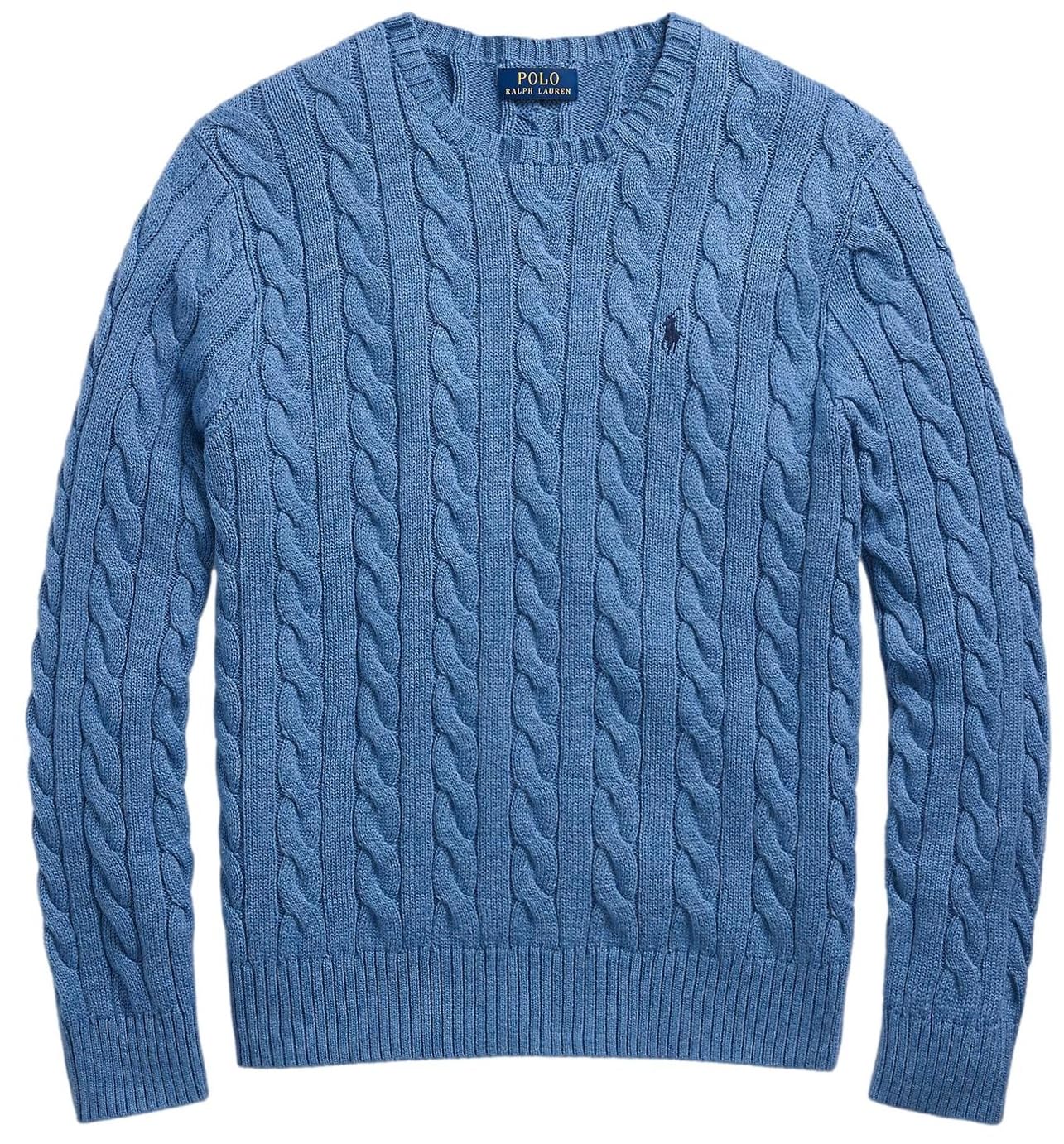 Pull en coton à torsades emblématique pour homme POLO RALPH LAUREN (LakeBlueHtr - XXL)