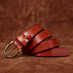 Ceinture homme rétro à boucle en cuivre
