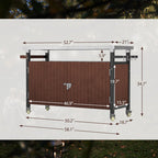 Chariot de barbecue d'extérieur avec plateau en acier inoxydable