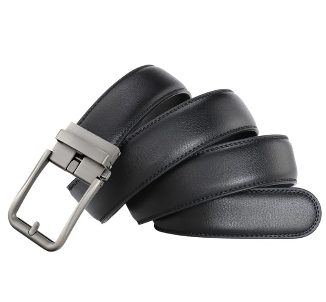 Ceinture en cuir pour homme avec boucle creuse automatique