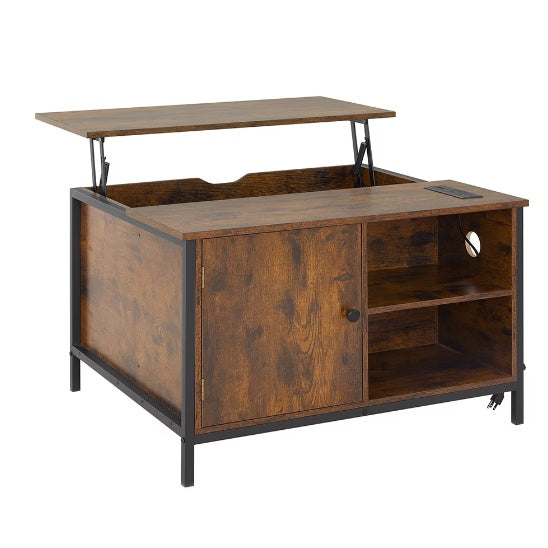 Table basse réglable en hauteur, table basse multifonctionnelle avec compartiments cachés, table à manger moderne réglable en hauteur