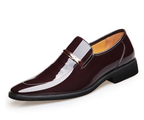 Chaussures pour hommes en cuir brillant avec rehausseur invisible
