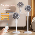 Ventilateur circulateur d'air avec télécommande et oscillation 3D, rechargeable par USB