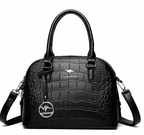 Sac à dos en cuir de crocodile avec double bretelle