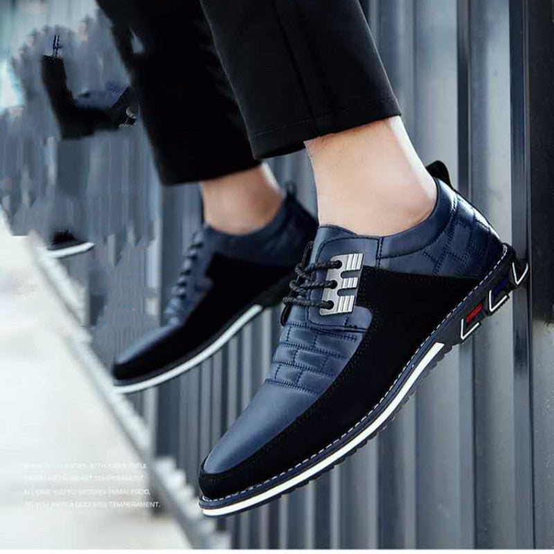 Chaussures décontractées en cuir pour hommes, grandes pointures - Tendance britannique