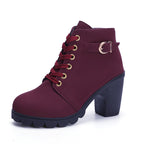 Bottines Martin vintage - Bottines à talons épais en daim