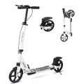 Trottinette Nattork pour adultes et adolescents - Trottinette pliable à hauteur réglable avec grandes roues robustes pour une conduite fluide - Trottinette légère pour adultes avec frein à main et suspension - Blanche