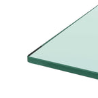 Table basse rectangulaire en verre et noyer, table basse transparente, table d'appoint moderne pour salon