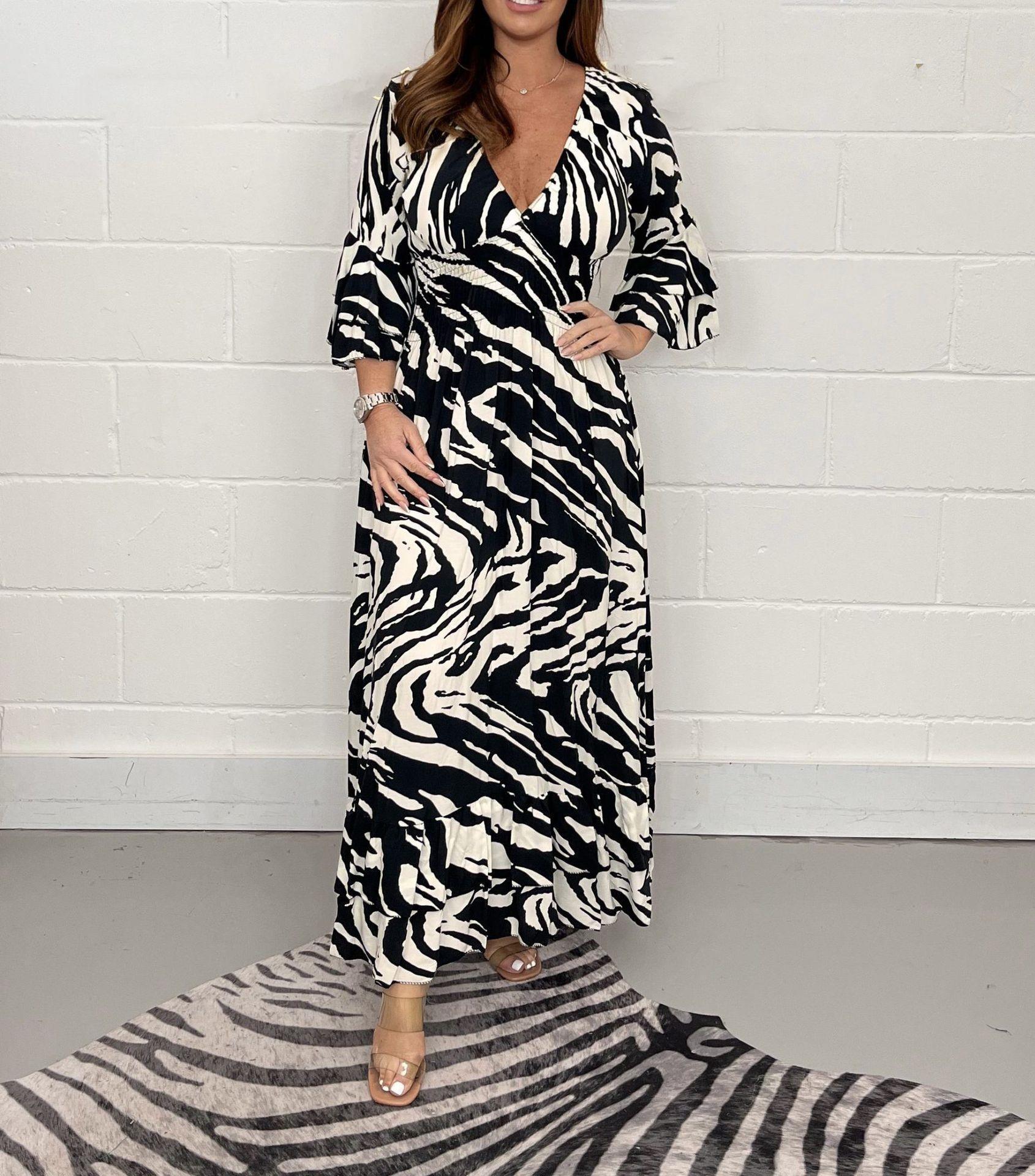 Robe imprimée décontractée pour femme automne/hiver 2023