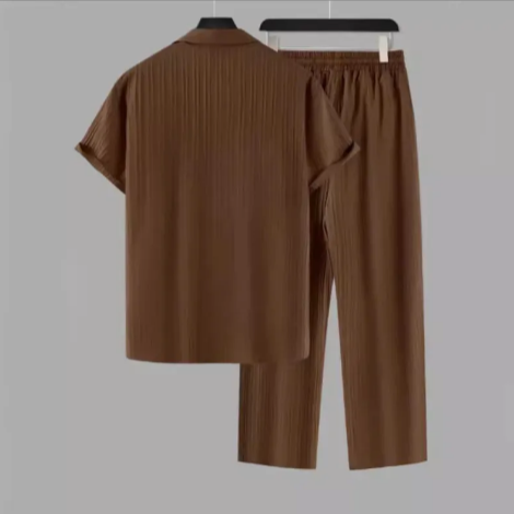 Ensemble chemise d'été rayée pour homme