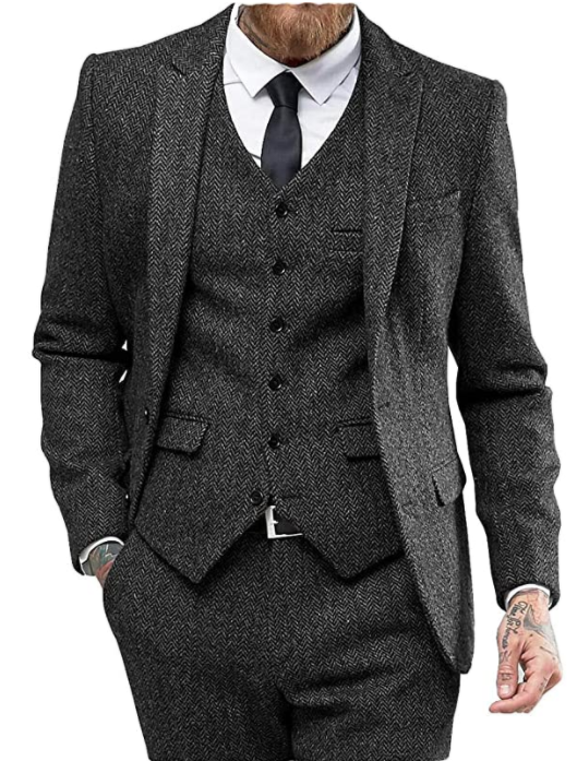 Costume 3 pièces pour homme, idéal pour les affaires et les mariages
