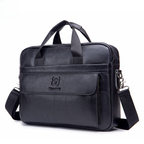 Porte-documents professionnel en cuir véritable pour homme - Sacoche pour ordinateur portable en cuir de vachette