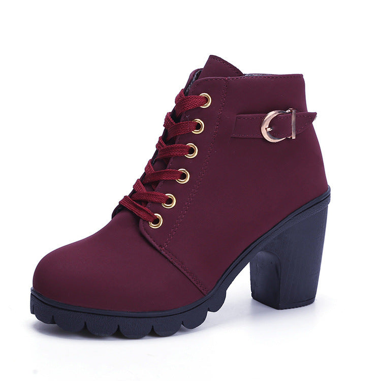 Bottines Martin vintage - Bottines à talons épais en daim